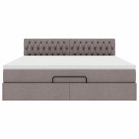 Ottoman-Bett mit Matratze Taupe 160x200 cm Stoff