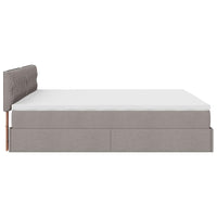 Ottoman-Bett mit Matratze Taupe 160x200 cm Stoff