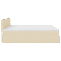 Ottoman-Bett mit Matratzen Creme 200x200 cm Stoff