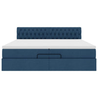 Ottoman-Bett mit Matratzen Blau 200x200 cm Stoff