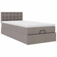 Ottoman-Bett mit Matratze Taupe 90x190 cm Stoff