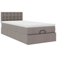 Ottoman-Bett mit Matratze Taupe 90x200 cm Stoff