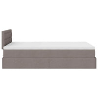 Ottoman-Bett mit Matratze Taupe 120x190 cm Stoff