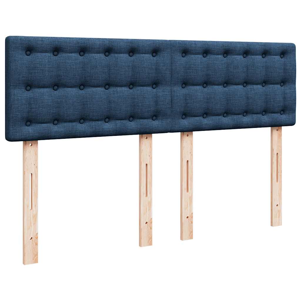 Ottoman-Bett mit Matratze & LEDs Blau 140x190 cm Stoff