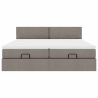 Ottoman-Bett mit Matratzen Taupe 180x200 cm Stoff