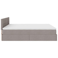 Ottoman-Bett mit Matratzen Taupe 180x200 cm Stoff