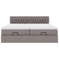 Ottoman-Bett mit Matratzen Taupe 200x200 cm Stoff