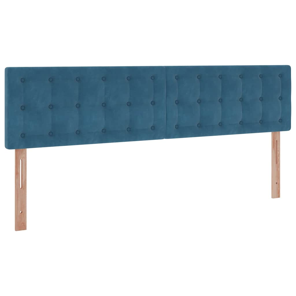 Ottoman-Bett mit Matratzen & LEDs Dunkelblau 180x200 cm Samt