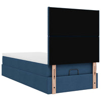 Ottoman-Bett mit Matratze Blau 90x190 cm Stoff