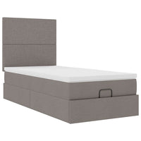 Ottoman-Bett mit Matratze Taupe 100x200 cm Stoff