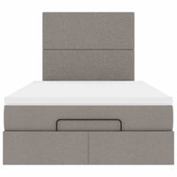 Ottoman-Bett mit Matratze Taupe 120x190 cm Stoff