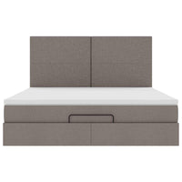 Ottoman-Bett mit Matratze Taupe 160x200 cm Stoff