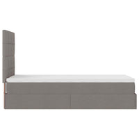 Ottoman-Bett mit Matratze Taupe 100x200 cm Stoff