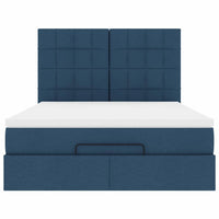 Ottoman-Bett mit Matratze Blau 140x190 cm Stoff