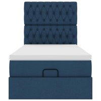 Ottoman-Bett mit Matratze Blau 90x190 cm Stoff