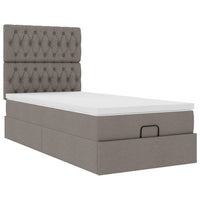 Ottoman-Bett mit Matratze Taupe 90x200 cm Stoff