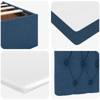 Ottoman-Bett mit Matratze Blau 100x200 cm Stoff