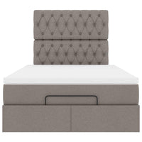 Ottoman-Bett mit Matratze Taupe 120x190 cm Stoff