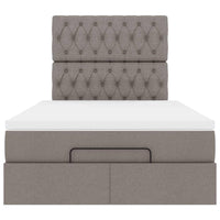 Ottoman-Bett mit Matratze Taupe 120x200 cm Stoff