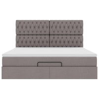 Ottoman-Bett mit Matratze Taupe 160x200 cm Stoff