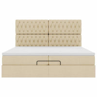 Ottoman-Bett mit Matratzen Creme 200x200 cm Stoff