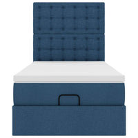 Ottoman-Bett mit Matratze Blau 100x200 cm Stoff