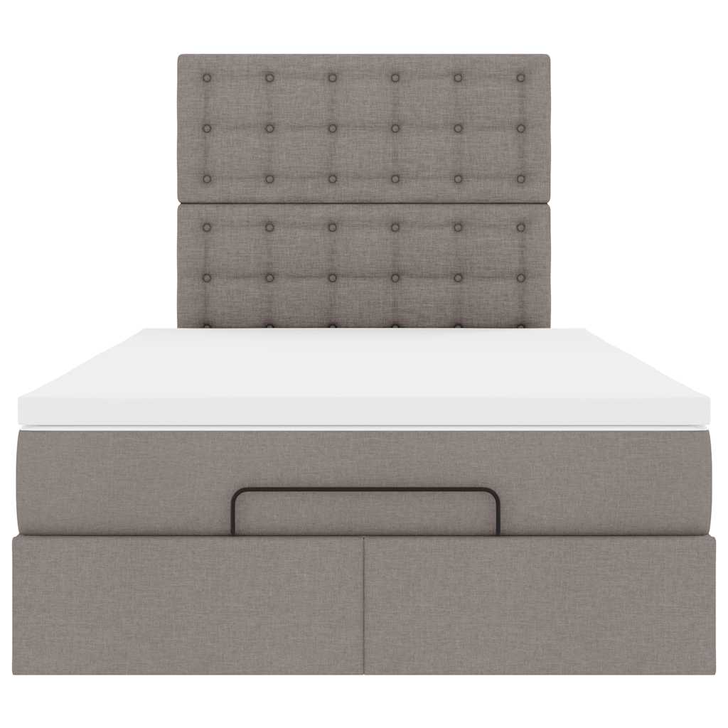 Ottoman-Bett mit Matratze Taupe 120x190 cm Stoff