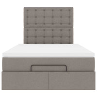 Ottoman-Bett mit Matratze Taupe 120x190 cm Stoff