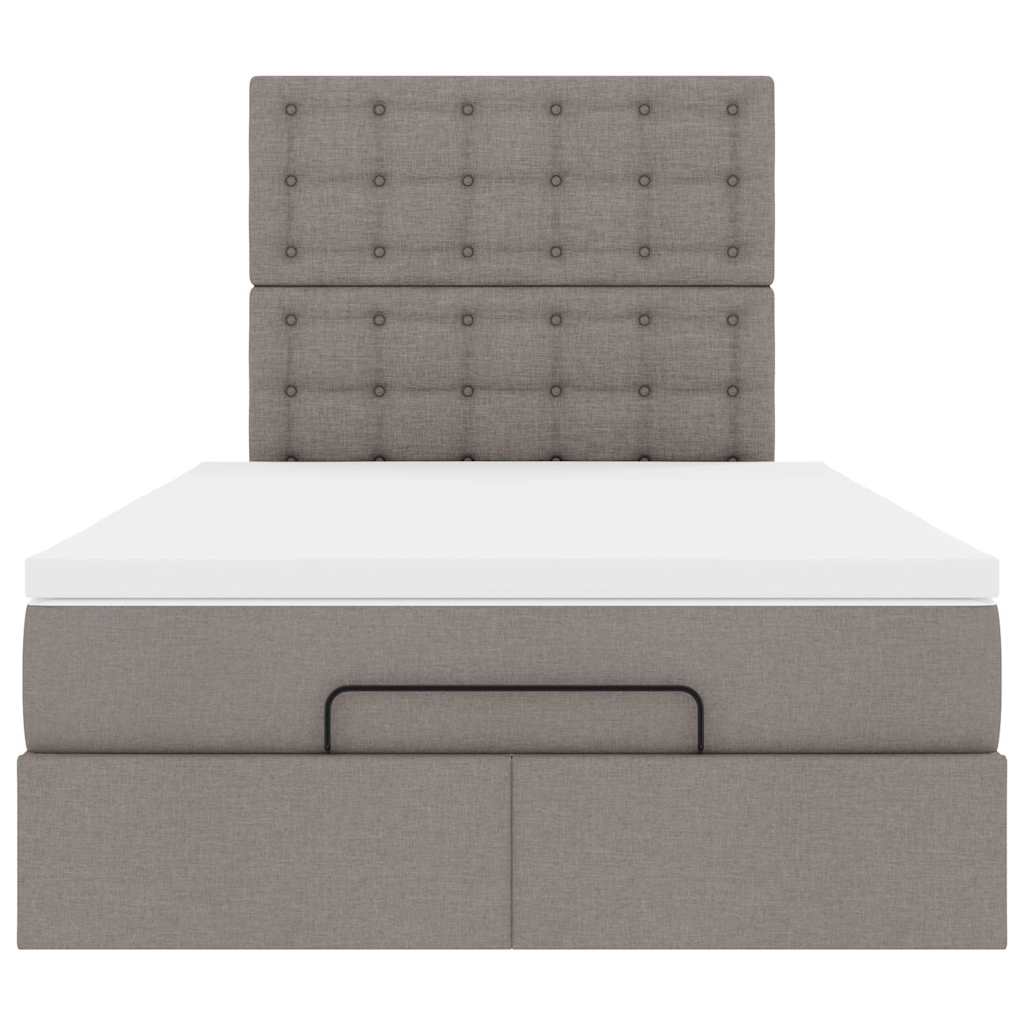 Ottoman-Bett mit Matratze Taupe 120x200 cm Stoff