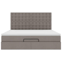 Ottoman-Bett mit Matratze Taupe 160x200 cm Stoff