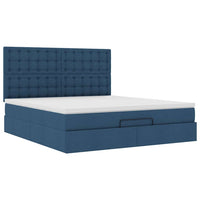 Ottoman-Bett mit Matratze Blau 180x200 cm Stoff