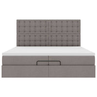 Ottoman-Bett mit Matratzen Taupe 200x200 cm Stoff