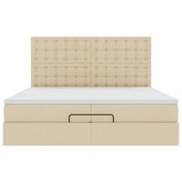 Ottoman-Bett mit Matratzen Creme 200x200 cm Stoff