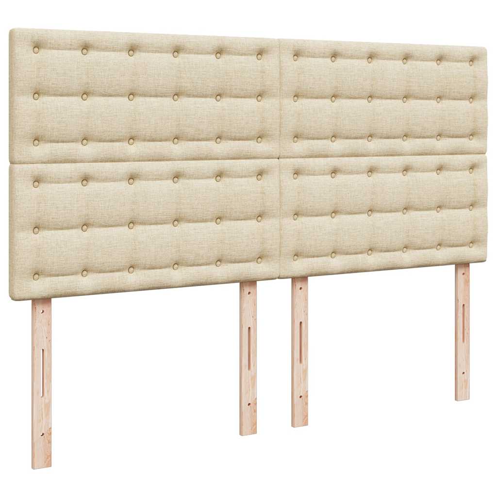 Ottoman-Bett mit Matratzen Creme 200x200 cm Stoff