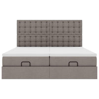 Ottoman-Bett mit Matratzen Taupe 180x200 cm Stoff