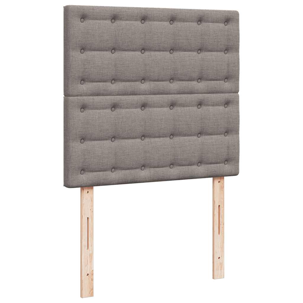 Ottoman-Bett mit Matratzen Taupe 200x200 cm Stoff