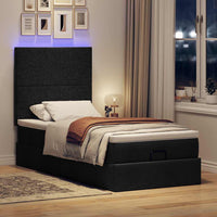 Ottoman-Bett mit Matratze Schwarz 90x190 cm Stoff