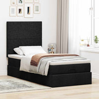 Ottoman-Bett mit Matratze Schwarz 90x200 cm Stoff