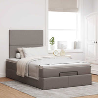 Ottoman-Bett mit Matratze Taupe 120x190 cm Stoff