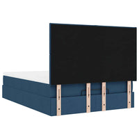 Ottoman-Bett mit Matratze & LEDs Blau 140x190 cm Stoff