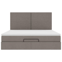 Ottoman-Bett mit Matratze Taupe 160x200 cm Stoff