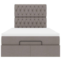 Ottoman-Bett mit Matratze Taupe 120x190 cm Stoff