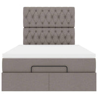 Ottoman-Bett mit Matratze Taupe 120x200 cm Stoff