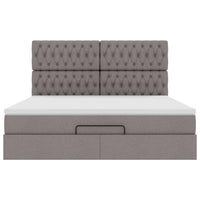 Ottoman-Bett mit Matratze Taupe 160x200 cm Stoff