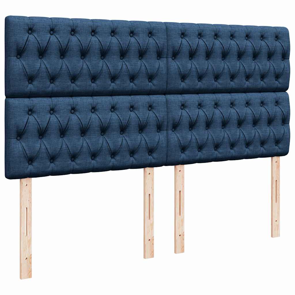 Ottoman-Bett mit Matratze & LEDs Blau 180x200 cm Stoff