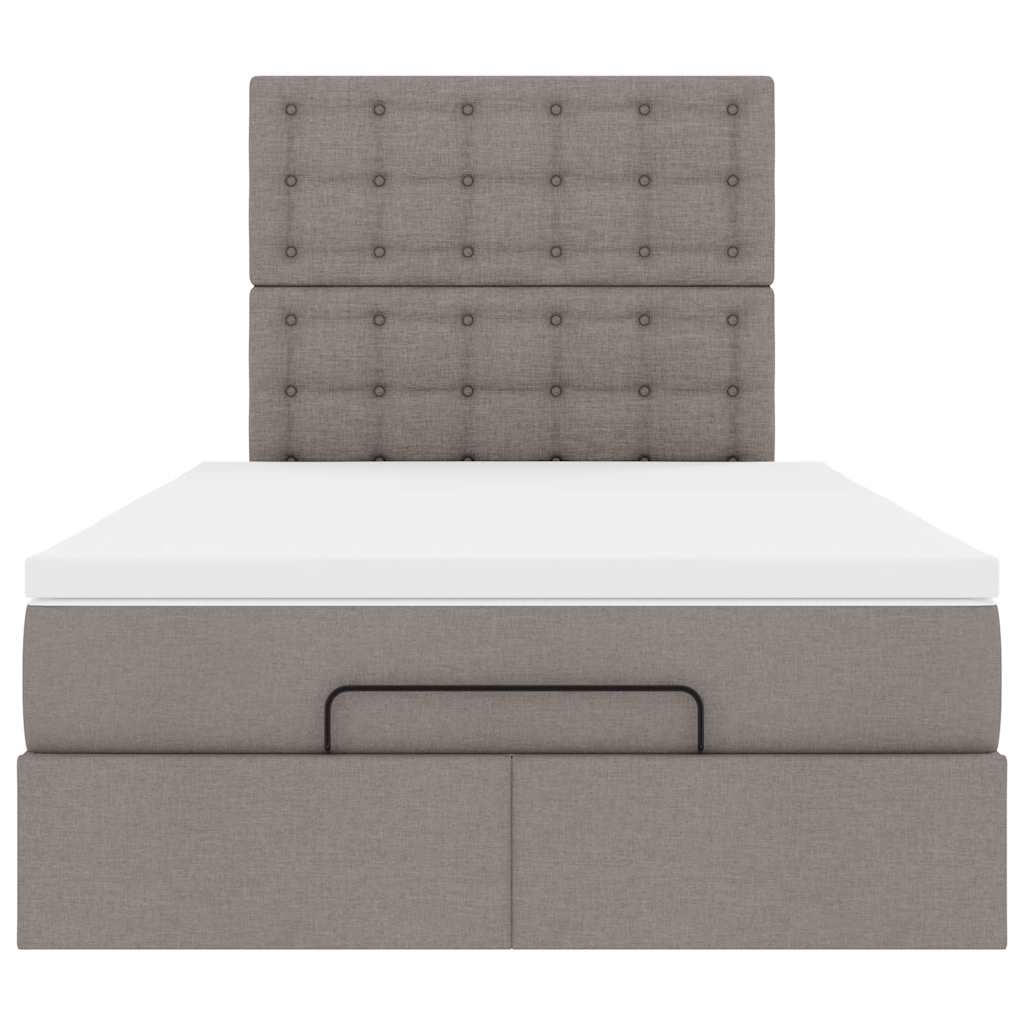 Ottoman-Bett mit Matratze Taupe 120x190 cm Stoff