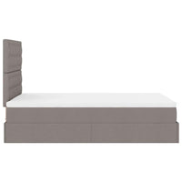 Ottoman-Bett mit Matratze Taupe 120x190 cm Stoff