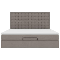 Ottoman-Bett mit Matratze Taupe 160x200 cm Stoff