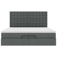 Ottoman-Bett mit Matratzen Dunkelgrau 200x200 cm Stoff