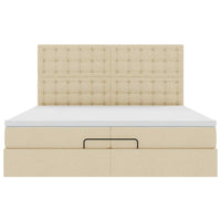 Ottoman-Bett mit Matratzen Creme 200x200 cm Stoff